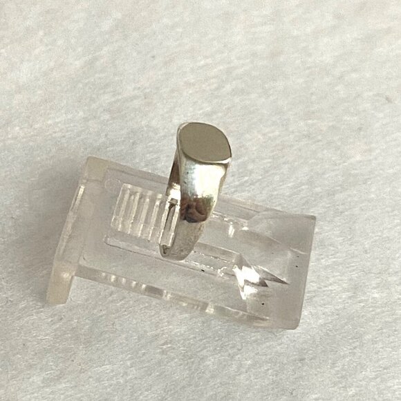 VTG Sterling Silver 925 Very Tiny Blank Baby Signet Ring < Size 1 Baby Ring - Picture 4 of 16
